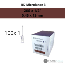 Specjalne igły iniekcyjne BD Microlance 3 26G 1/2