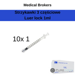 Strzykawki typu luer lock 1ml Medical Brokers 10 szt. sterylne i jałowe strzykawki do medycyny estetycznej