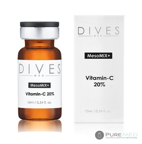 DIVES MED - VITAMIN-C 20% 1x10ml koktajl antyoksydacyjny, rozjaśniający, witamina C, 20%, antyoksydacja, rozjaśnienie