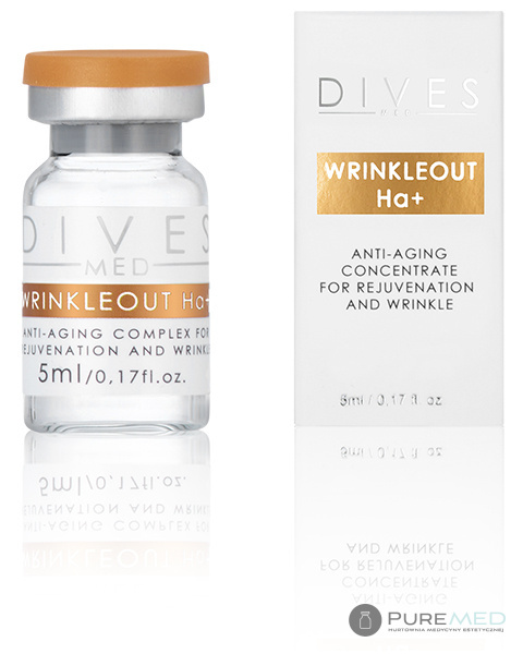DIVES MED WRINKLEOUT HA + for mature skin rejuvenates and firms deep tissue restructuring smoothes wrinkles vitality