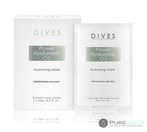 dives moisturizing mask with hyaluronic acid soothes swelling, nourishes oxygenates regenerates antiaging post-treatment mask 5 pieces