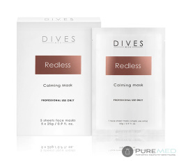 DIVES REDLESS MASK calming sheet mask for sensitive and couperose skin 5 pieces