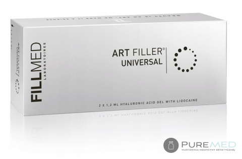 Fillmed Art Filler Universal kwas hialuronowy z lidokainą, wypełniacz, średnich i płytkich zmarszczek, wolumetria, policzki