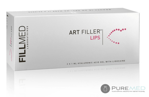 Filler, hyaluronic acid with lidocaine, with anesthesia, for contouring the lips. Fillmed Filorga Art Filler Lips with Lidocaine
