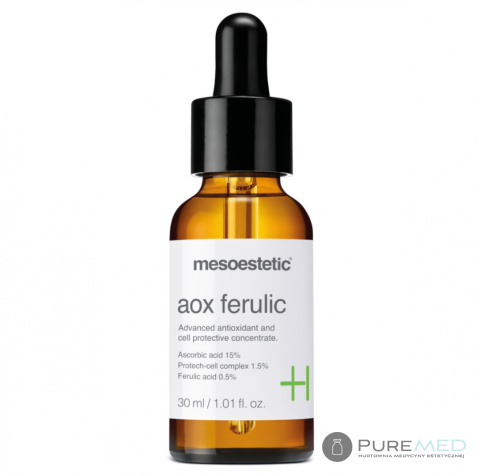 mesoestetic AOX ferulic serum with ferulic acid, vitamin c, antioxidant face serum, antiaging, successful rejuvenation