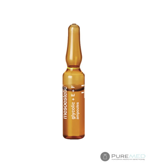 Mesoestetic ampoules with glycolic acid, vitamin E + F reduction of imperfections, skin renewal, tension and cleansing.