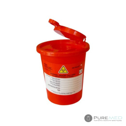 Red medical waste container 2 l