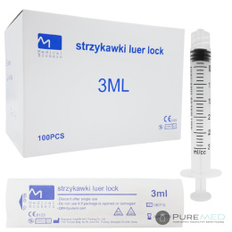 Luer lock syringes 3ml 100 pcs