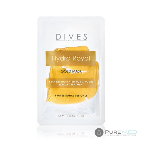 DIVES MED - HYDRA ROYAL GOLD MASK POST-TREATMENT MASK made of hydrolyzed collagen matrix with a beautifying effect.