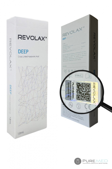Revolax Deep, hyaluronic acid without lidocaine without anesthesia, lip filling, chin and cheekbones modeling,