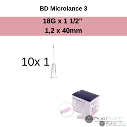 Special injection needles BD Microlance 3 18G 1 1/2 "10 pcs