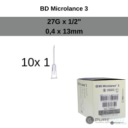 Special injection needles BD Microlance 3 27G 1/2 10 pcs
