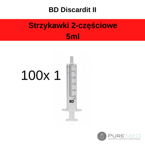 Strzykawki 2-częściowe BD Discardit II 5ml 100 sztuk