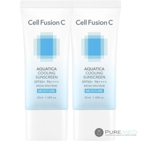 Cell Fusion C Aquatica Cooling Sunscreen, Krem z filtrem chłodząco-nawilżający SPF50+/PA++++, 2x35ml