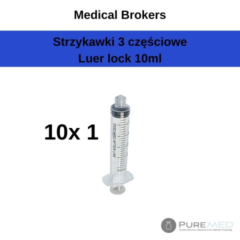Strzykawki luer lock 10ml 10 sztuk
